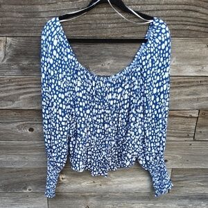 Eloquii Elements Blue & White Blouse Size 18/20